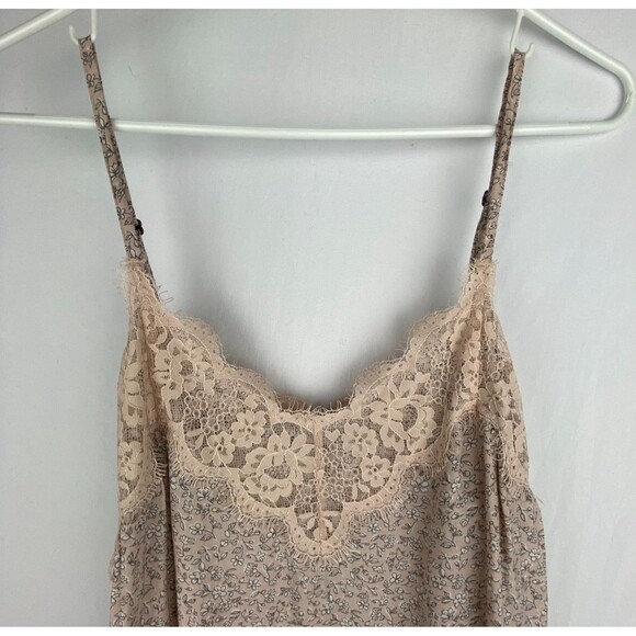 Abercrombie & Fitch Tank Top Womens S Micro Floral Lace Pink Cami Flowy Cottage - Picture 2 of 10